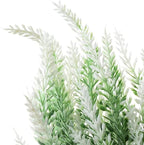 PASYOU Artificial Lavender Flowers, Plastic Plants Fake Simulation Flower Wedding Indoor Outdoor Bridal Bouquet Home Garden Balcony Patio Planter Filler DIY Arrangement Decoration - White 6 Pcs