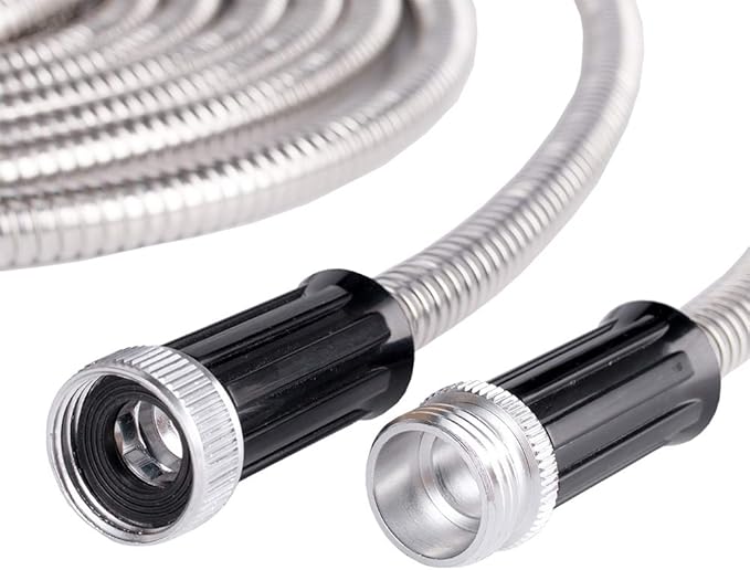 Beaulife Metal Short Garden Hose 1 Foot Connectors, Drainage Hose for Dehumidifier Small Water Hose Extension High Pressure Bib Reel Extender, Drinking Water Hose for RV Outdoor