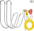 Garden Hose Holder Water Hose Hanger Wall Mounted,304Stainless Steel Solid Hose Hook Holds Up to 50Ft Garden Hose, Expandable Hose, Water Hose(Chrome 2pcs)