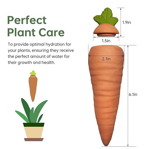 4 pcs Terracotta Watering Spikes - Automatic Self-Watering Stakes, Vacation Plant Waterer for Wine Bottle, Perfect for Indoor & Outdoor Plants