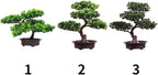 Artificial Bonsai Pine Tree, Plastic Simulation Potted Plant DIY Decorative Bonsai, Desk Display Fake Tree Pot Ornaments Home Office Bedroom Living Room Farmhouse Decorations(Style 3)