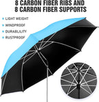 2 PACK Beach Umbrella with Clamp, 360 ° Adjustable Umbrellas for Chair, UPF50+ Umbrella for Beach Chair, Patio Chair, Wheelchair, Camping Chair, Golf Carts (Chair Not Included)
