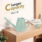 Watering Can for Indoor Outdoor Plants, Modern Small Watering Cans with Removable Nozzle, Long Spout Watering Can for Indoor Bonsai Plants Garden Flowers 1/2 Gallon 1.8L 60OZ (Green)