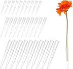 Sliverdew 30 Pcs Plastic Flower Stems Tube Holder Fresh Flower Cake Spikes Pointed End Flowers Arrangement Holders for DIY Valentine's Day Crafts