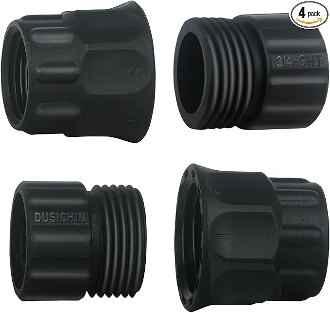 DUSICHIN Garden Hose Connector Pressure Washer Gun to Water Garden Hose Adapter, 3/4 INCHES GHT Male And Female to Power Washer Wand Handle M22 Female Fitting 3/4" GHT To M22 Joint DUS2623