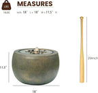 Tankana Garden Water Fountain Outdoor Bubbler Water Feature Indoor with Lights & Pump and Pebbles Waterfall Fountains Concrete Effect for Patio Deck Yard Home Decor Gold, 18 "L x 18" W x 11.5" H
