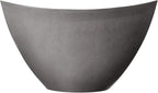 Arcadia Garden Products PSW Pot Collection YB41CT Plastic/Stone/Wood Composite Curved Planter Pot – No Drainage Hole (Drillable), for Indoor and Outdoor Plants and Gardens, 16-inch, Cement Gray