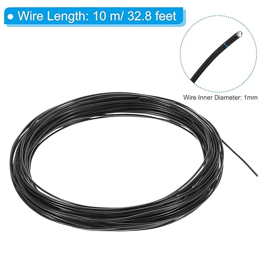 PATIKIL 1mm Bonsai Training Wire, 1 Roll Floral Wire Stems Anodized Aluminum Trees Wire 32.8 Feet Total for Gardening Branch Fixing, Black
