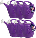 PMU 2 Gallon Watering Can - Garden Watering Can for Indoor & Outdoor Plants - Plastic Water Can with Detachable Sprinkler Head - Large Water Pot, Made in USA - Purple Pkg/6