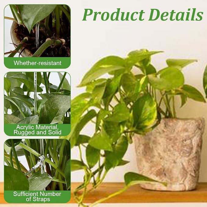 10Pcs U-Shaped Plant Trellis for Climbing Plants, Acrylic Houseplant Trellis for Monstera Pothos Plants, Plant Support for Potted Plants Accessory Vine Ivy Hoya Flowers Indoor Outdoor