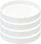 4 Pack 4 inch Plant Saucer Drip Tray, Heavy Sturdy Plastic Planter Flower Pot Drainage Tray Plate Saucers for Indoor Outdoor Garden, Plant Water Drip Trays for pots Base (4", Creamy White)
