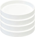 4 Pack 5 inch Plant Saucer Drip Tray, Heavy Sturdy Plastic Planter Flower Pot Drainage Tray Plate Saucers for Indoor Outdoor Garden, Plant Water Drip Trays for pots Base (5", Creamy White)