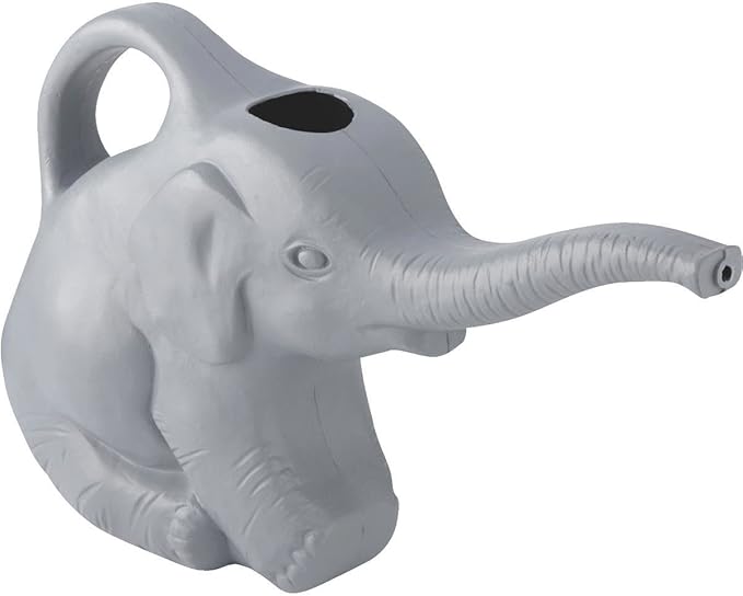 Union 63182 Elephant Watering Can, 2 Quarts, 0.5 Gallons, Gray, Novelty Indoor Watering Can