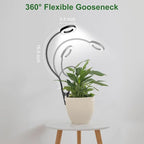 wolezek 2 in 1 Grow Lights for Indoor Plants, 3 Colors Plant Lights for Indoor Growing with 360° Gooseneck, 48 LEDs Full Spectrum Plant Grow Lights Indoor, 6/12/16H Timer, 5 Brightness, Black 2 Pack