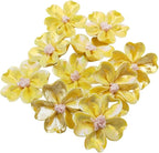 10 PCS 3D Flower Ceramic Tiles,1.6" Handmade Procelain Ceramic Flowers for Artwork,Fish Tank,Vases,Living Room, Dining Table,Office, Home Floral Decor (Single-Flowered Iridescent Yellow)