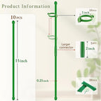 Plant Stakes 17 inch SupKing Support Stick Orchid Stakes with Clips 10Pcs Garden Plant Poles Extended to 3/4/5ft for Indoor Outdoor Potted Tomato Rose Amaryllis Vegetables Monstera -10pcs