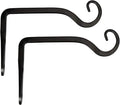 Mkono Plant Hangers Indoor, 6 Inch Metal Plant Bracket, Decorative Wall Hooks for Hanging Plants, Bird Feeder, Flower Basket, Wind Chimes, Home Outdoor Decor, 2 Pack Black