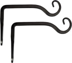 Mkono Plant Hangers Indoor, 6 Inch Metal Plant Bracket, Decorative Wall Hooks for Hanging Plants, Bird Feeder, Flower Basket, Wind Chimes, Home Outdoor Decor, 2 Pack Black