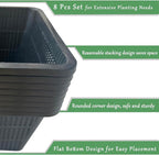 8 Pcs 9 Inch Aquatic Plant Baskets for Hydroponics Water Garden Plant Pots Black Plastic Mesh Basket Square Plastic Mesh Pond Containers for Live Aquarium Plants