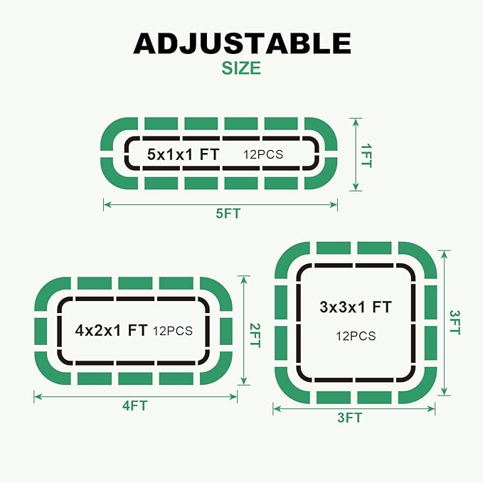 1MORE Raised Garden Bed -4X2X1 Galvanized Planter Box for Outdoor Gardening,3 in 1 Modular Raised Bed Kit with Protective Tape, Gloves for Herb，Ideal for Vegetables and Plants.Green-1Pack