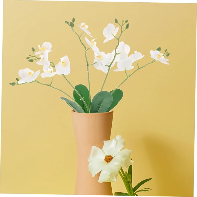 PRETYZOOM Artificial Phalaenopsis Orchid Stem Realistic Faux Butterfly Orchid Flower for Home Decor Living Room Office Wedding and Event Decoration