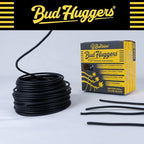 BudHuggers (Black) for Optimal Plant Training | 50ft (15M) | 3mm Thick Garden Wire Ties | Flexible & Durable | Rubber Plant Ties to Yield Bigger Buds, Stronger Branches & Larger Canopies
