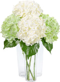 DuHouse 4Pcs Large Hydrangea Artificial Flowers,20 inch Latex Real Touch Hydrangeas for Home Wedding Bouquets Centerpieces Party Living Room Decoration(2Pcs Light Green+2Pcs White)