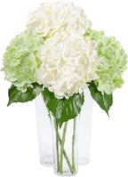 DuHouse 4Pcs Large Hydrangea Artificial Flowers,20 inch Latex Real Touch Hydrangeas for Home Wedding Bouquets Centerpieces Party Living Room Decoration(2Pcs Light Green+2Pcs White)