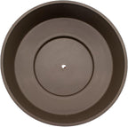 The HC Companies 6 Inch Round Plastic Succulent Capri Bowl Decorative Indoor Flower Succulent Planter Pot with Drain Plug Hole, Artisan Taupe with Copper Bottom Color (2 Pack)