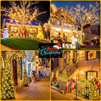 4 Pack Solar String Lights for Outside, 170 FT Total 480 LED Solar Chrismas Lights Outdoor with 8 Modes & Memory Function, Waterproof Twinkle Light for Xmas Tree Yard Party Decorations (Warm White)