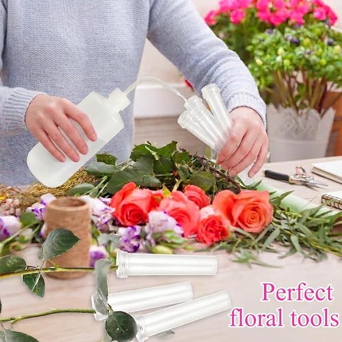 100 pcs Floral Water Tubes with 500ml Watering Can