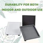 19.7 Inch Square Rolling Plant Caddy Saucer with Wheels, Heavy Duty Wheeled Planter Stand for Potted Plant, Coaster Roller Base Tray with Casters, Flower Pot Dolly Holder for Indoor Outdoor