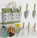 9 PCS Gardening Tools Set with Bag | Heavy-Duty Rust-Proof Hand Tools, with Wooden Handles 15 Plant Tags Included | Garden Tools, Gardening Essentials, Garden Supplies Gift for Men, Women & Gardeners