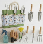9 PCS Gardening Tools Set with Bag | Heavy-Duty Rust-Proof Hand Tools, with Wooden Handles 15 Plant Tags Included | Garden Tools, Gardening Essentials, Garden Supplies Gift for Men, Women & Gardeners