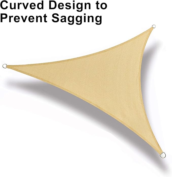 LOVE STORY Custom Size 8'x12'x14.4' Sand Sun Shade Sail Right Triangle Sunshade Fabric Awning Canopy for Patio Backyard Carport Pergola (Customized)