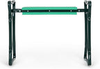 Backyard Expressions Garden Kneeler & Seat – 2-in-1 Garden Stool and Kneeler, Foldable Gardening Bench with Cushioned Pad for Weeding, Planting & Yard Work
