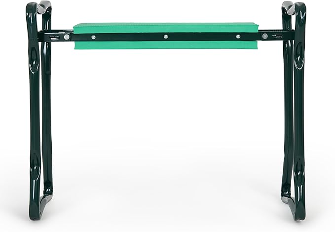 Backyard Expressions Garden Kneeler & Seat – 2-in-1 Garden Stool and Kneeler, Foldable Gardening Bench with Cushioned Pad for Weeding, Planting & Yard Work