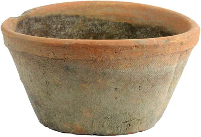 HomArt Rustic Terra Cotta Oval Pot, Large, Antique Red, 1-Count