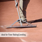 Colwelt Landscape Rake - 24Tines, Aluminum Head with 68" Handle, 24" Width for Beach & Lawn Care