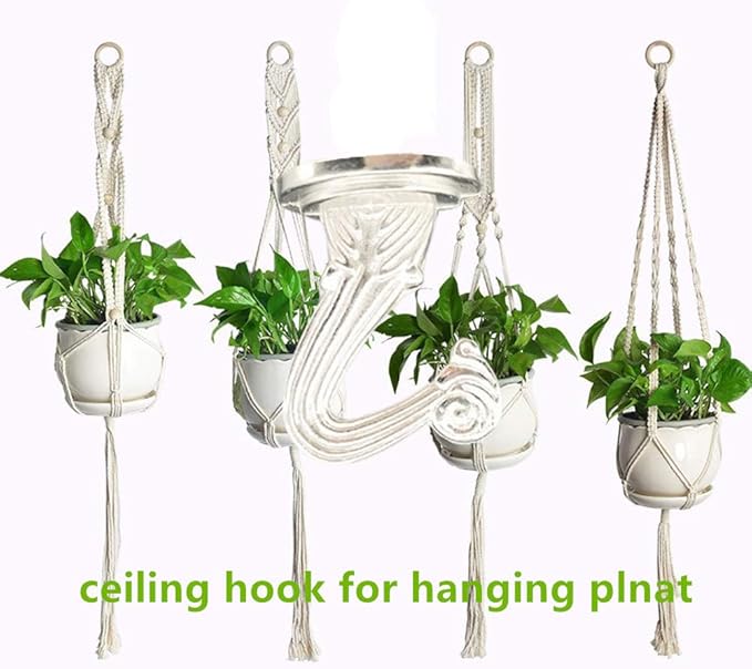 6 Sets White Ceiling Hooks for Hanging Plant, Heavy Duty Swag Toggle Hooks with Hardware (Silver)