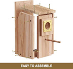 Bird Houses for Outside with Copper Guard,Thicken Wooden Bluebird House Clearance Garden Country Cottages, Nesting Box for Finch Swallow Wren Chickadee Wild Bird Supplies