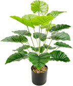 Artificial Caladium Plant with Red and Green Leaves, Red Leaf Artificial Plants Decoration Simulated Bonsai Potted Decor Home Room Party Wedding Office Floor (Green(No Flowerpot), 75cm)
