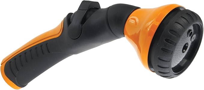 Dramm One Touch Shower & Stream Hand Held Sprayer with with Thumb Control Water Flow, Shower is Soft Enough for Plants, Stream is Powerful Enough for Muddy Sidewalks, Orange