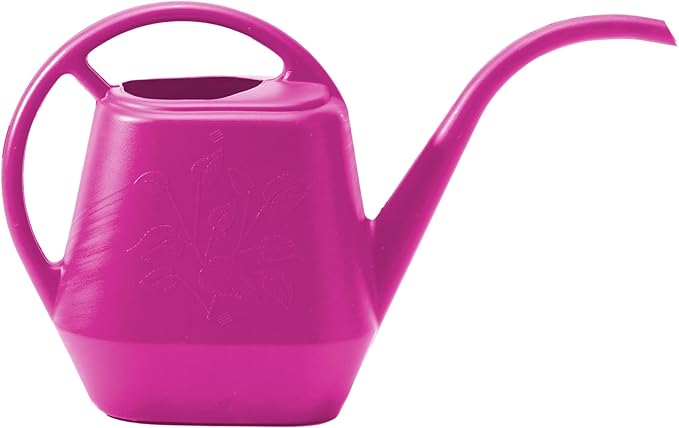 Bloem Aqua Rite 56 Fl Oz (.44 Gallon) Fuchsia Resin Watering Can for Indoor and Outdoor Use