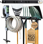 StoreYourBoard 72" Garage Tool Organizer Wall Mount | Garden Tool Organizer System | Heavy Duty Garden Tool Storage Rack for Yard Tools Rakes Shovels 500lbs Garage Organization | 8 PVC Coated Hooks