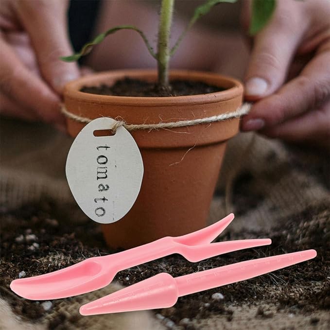 Veemoon 12 Sets Succulent Plant Transplanting Tools Garden Hand Tool Kit with Bulb Planter for Bonsai and Succulent Gardening Accessories Pink Plastic for Patio Lawn Use