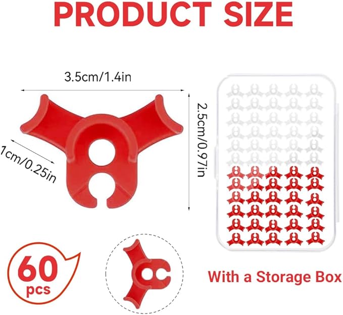 60PCS Plant Training Clips, 90 Degrees Bud Trainer Clips Low Stress Training Clips Bud Bender for Plant Gardening (Red+White)