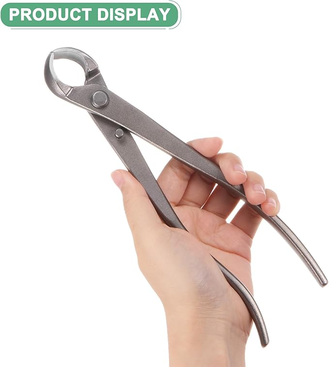 M METERXITY 3Peice Bonsai Tool Set - 8.3 Inch High Carbon Steel Knob Concave Cutter, Bonsai Tree Plants Modeling Tools, Applying to Gardening Pruning Branches/Knobs/Tumors (210mm, Gray)