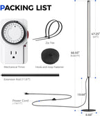 Barrina T1S Standing Grow Light for Indoor Plants with Timer, 65W 660nm High PPFD Full Spectrum, Tera Series Vertical Grow Lights Adjustable Height 5FT-5.6FT, Foot Switch, Non-Glare Design, Black