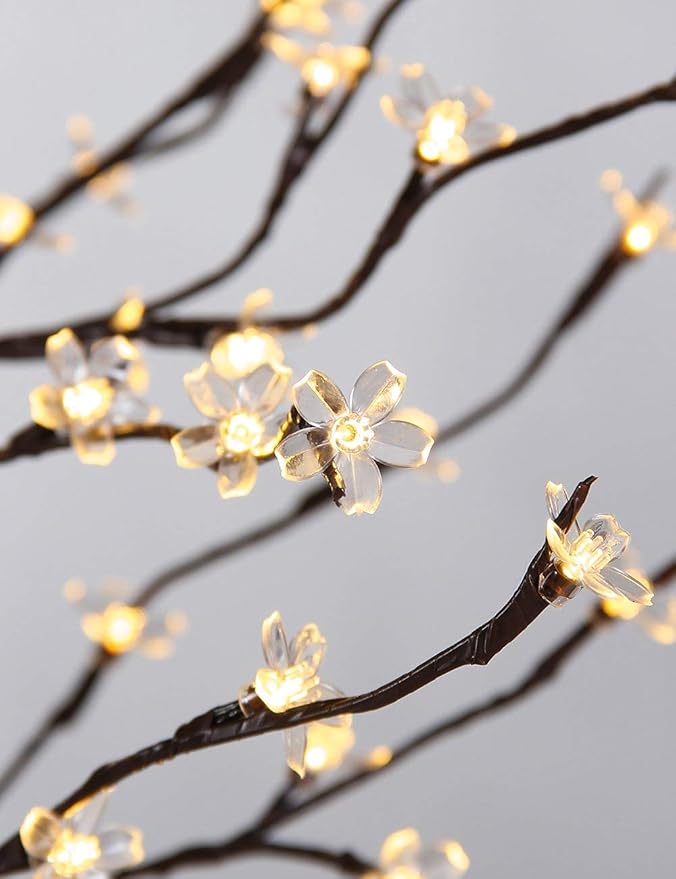 Lightshare 6.5FT 208 LED Cherry Blossom Tree, Lighted Artificial Tree for Decoration Inside and Outside, Home Patio Wedding Festival Christmas Decor